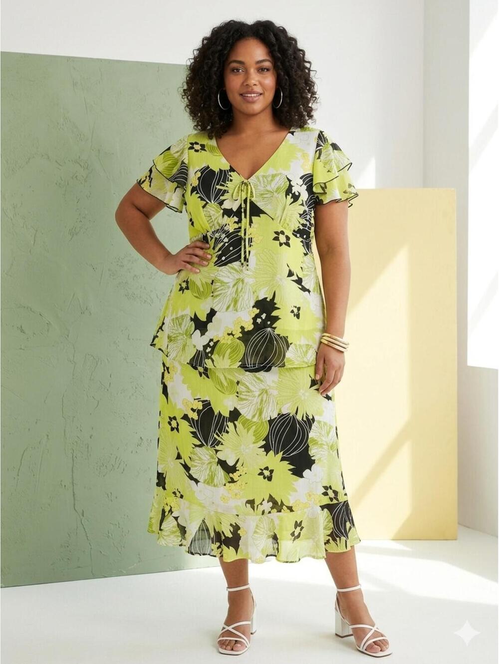 Spago Collection Women's 2-Piece Floral Skirt Set Size 16